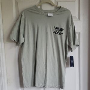 Gray Short Sleeve Tee with Graphic Design